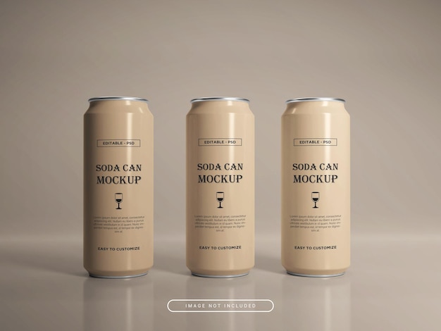 Slank frisdrankblikje Mockup