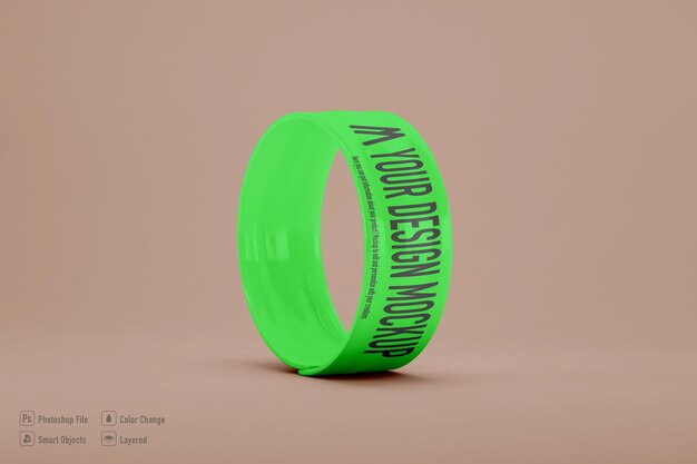 PSD slap bracelet mockup isolated