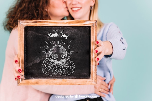 PSD slate mockup per la festa della mamma