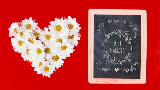 PSD slate mockup per san valentino