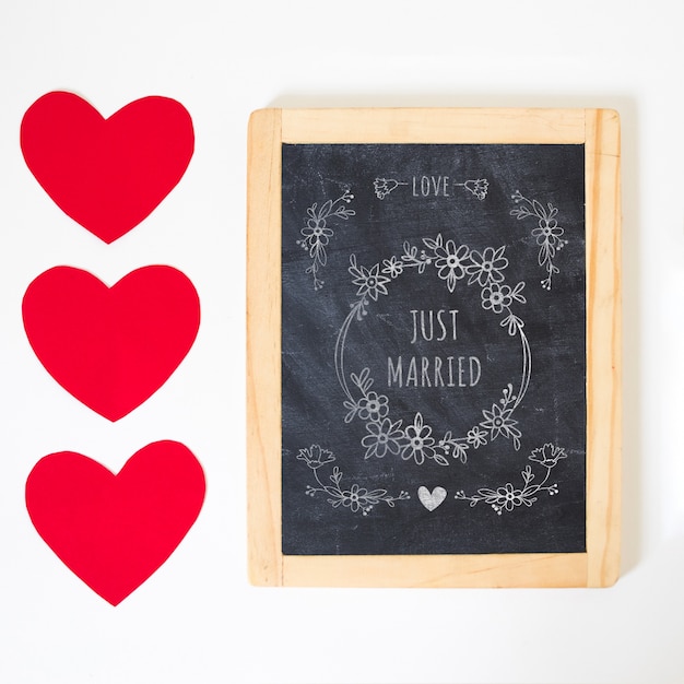 Slate mockup per san valentino