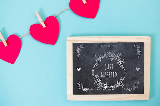 PSD slate mockup for valentine