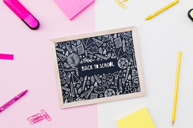 Slate mockup with back to school concept