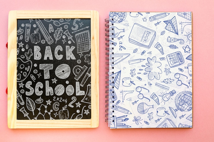 PSD slate mockup with back to school concept