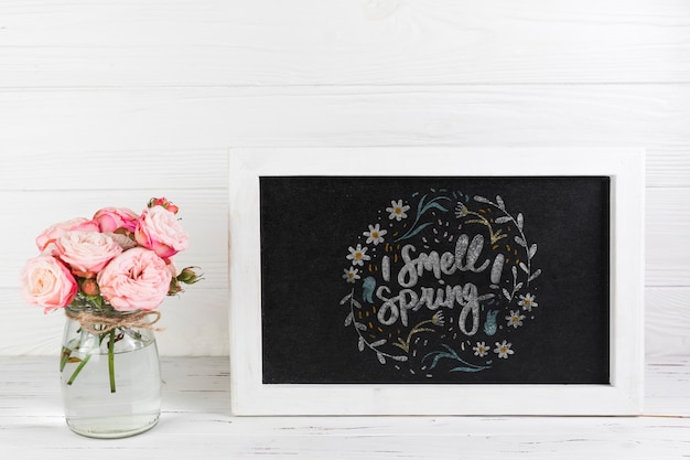 slate mockup with spring concept