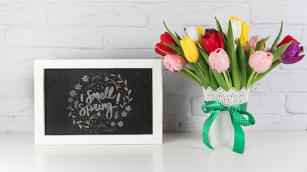slate mockup with spring concept