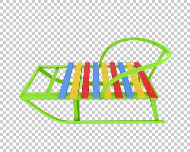 Sled isolated on background 3d rendering illustration