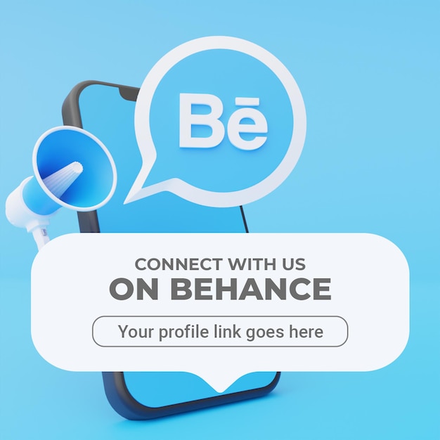 Śledź Nas Na Behance Social Media Square Banner