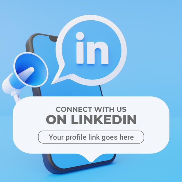 Śledź Nas Na Kwadratowym Banerze Linkedin Social Media