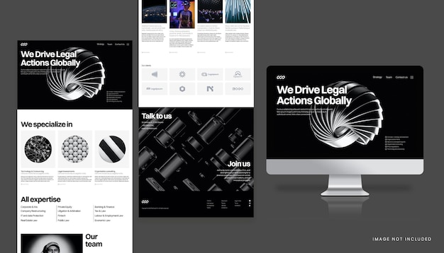 Sleek Black and White Tech Website Template