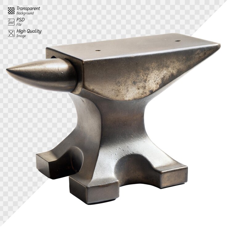 PSD a sleek silver anvil for shaping and forging metals