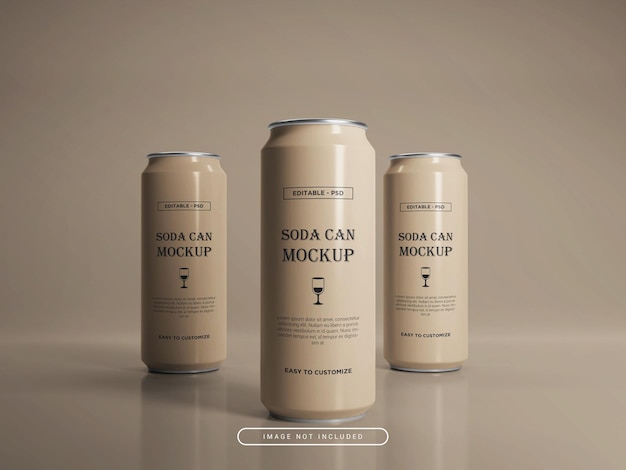 Sleek soda can mockup