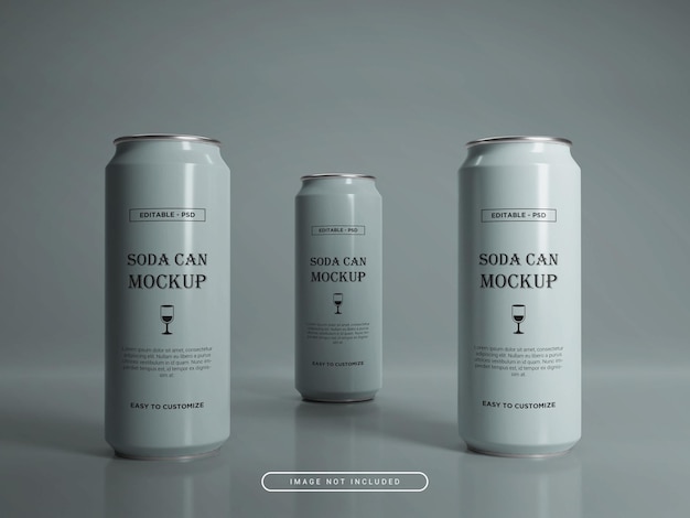 Sleek soda can mockup