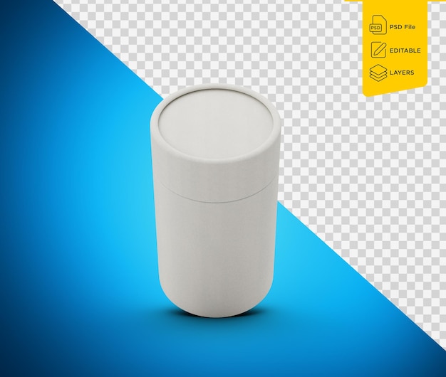 a sleek white paper jar cylindrical container box for product packaging concept 3d illustration
