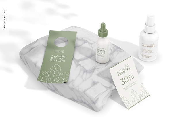 Sleep Hotel Kit Mockup op Podium