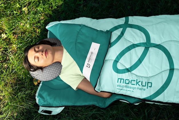 PSD sleeping bag mockup design