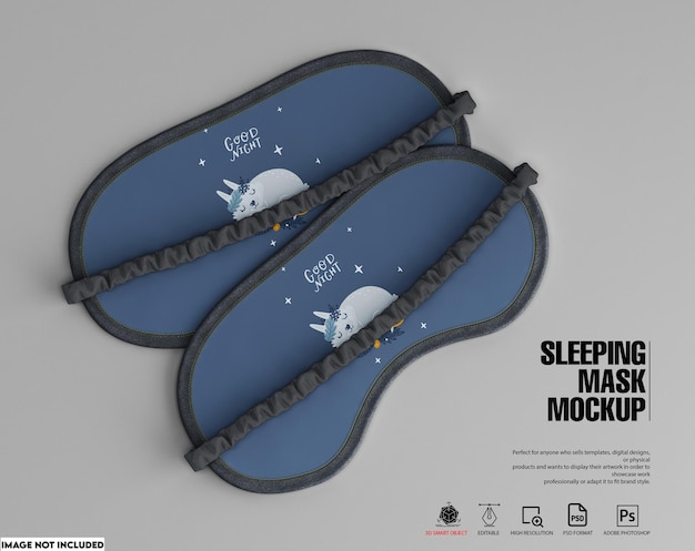 PSD sleeping mask mockup back