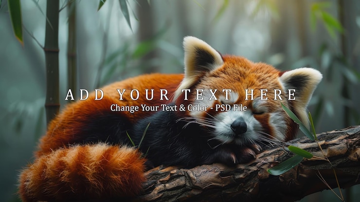 PSD sleeping red panda