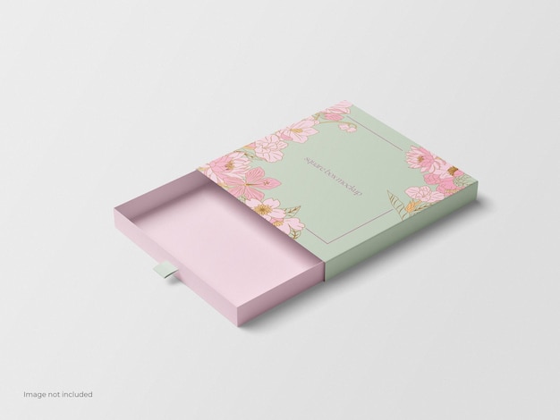 PSD sleeves drawer box mockup