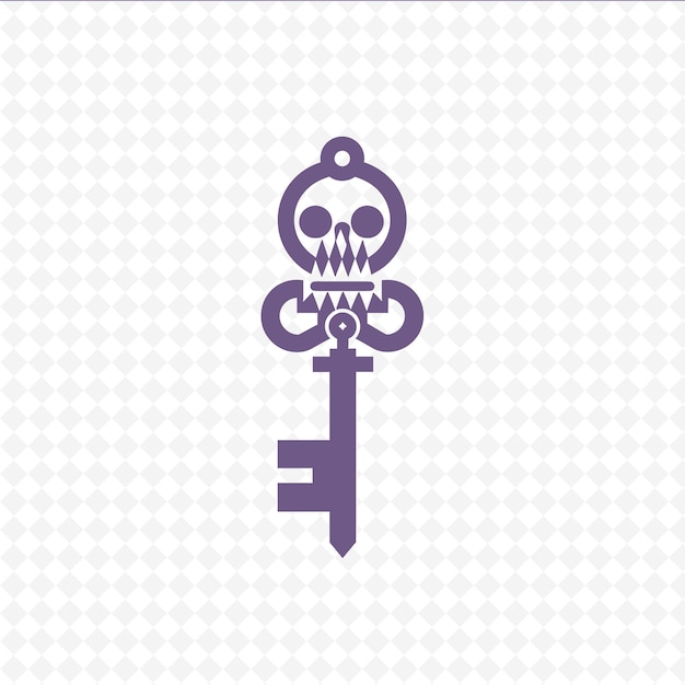 Sleutel met een symbool van een schedel en een sleutel vector kunst illustratie