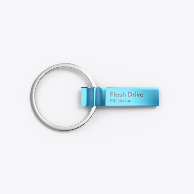 Sleutelhanger ring flash drive mockup geïsoleerd