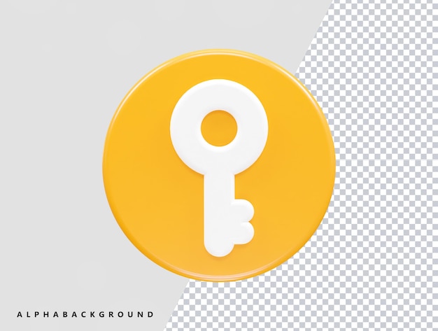 Sleutelpictogram 3d rendering vector illustratie transparant element