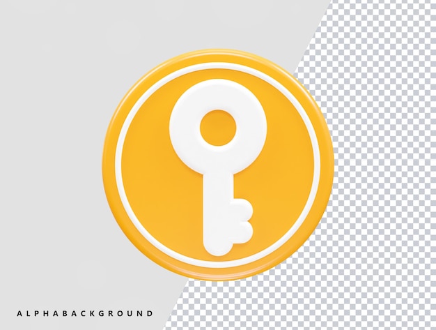 Sleutelpictogram 3d rendering vector illustratie transparant element