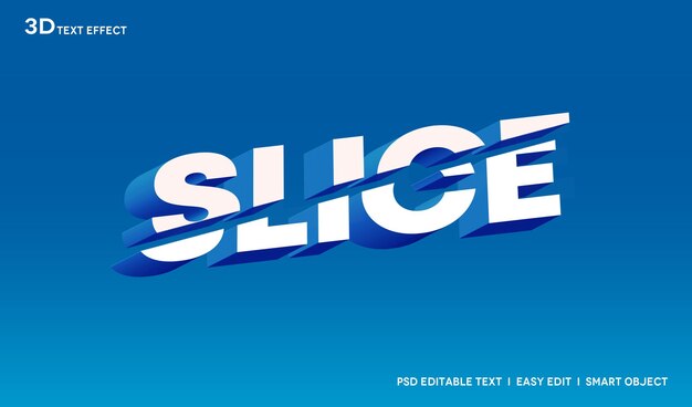 Slice 3D-teksteffect mockup-sjabloon