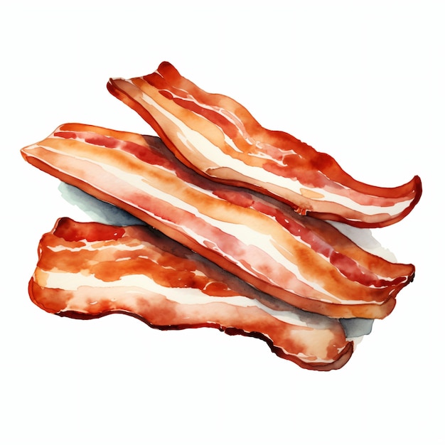 PSD slice of bacon isolated watercolor