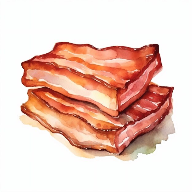 PSD slice of bacon isolated watercolor