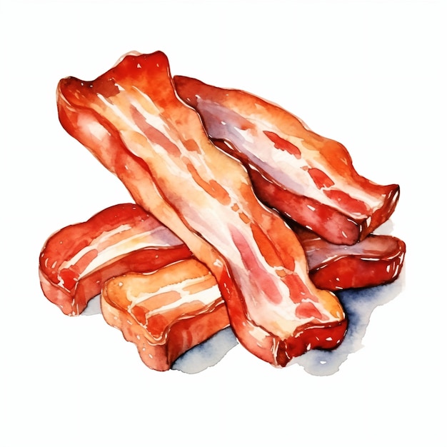 PSD slice of bacon isolated watercolor