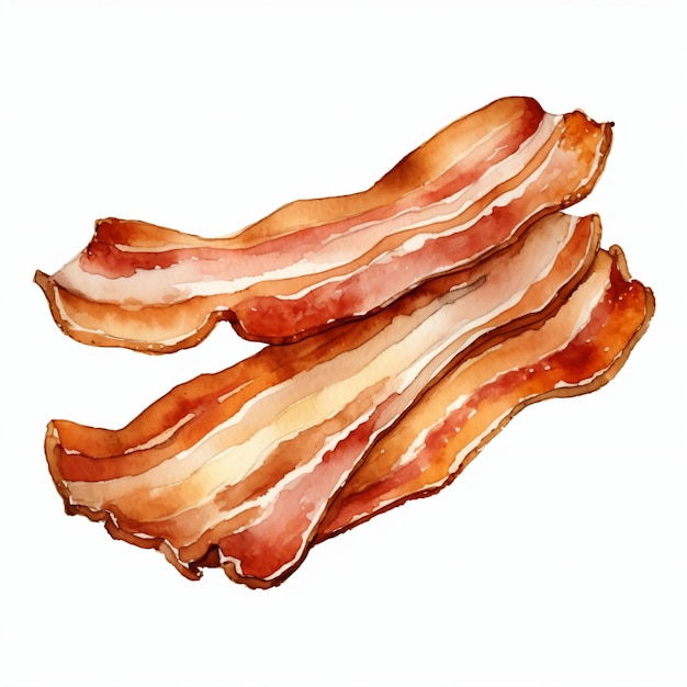 PSD slice of bacon isolated watercolor