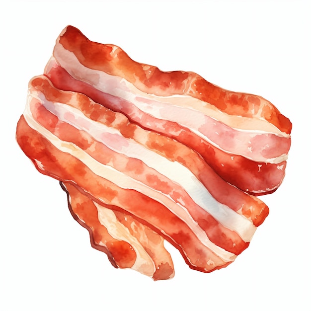 PSD slice of bacon isolated watercolor
