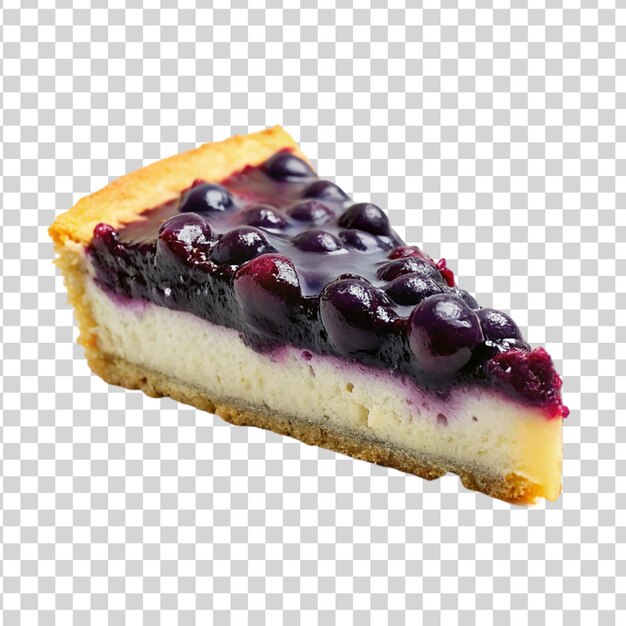 PSD slice blueberry cheesecake geïsoleerd op een doorzichtige achtergrond