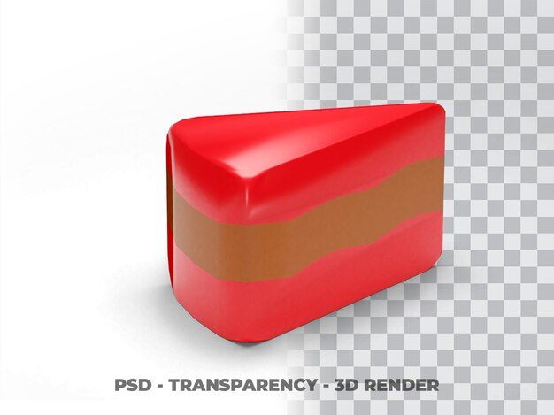 slice cake transparency 3d rendering