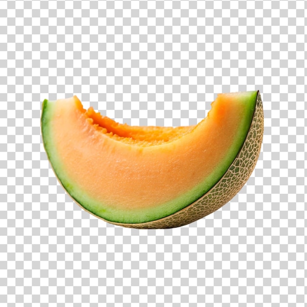 PSD slice of cantaloupe melon isolated on transparent background