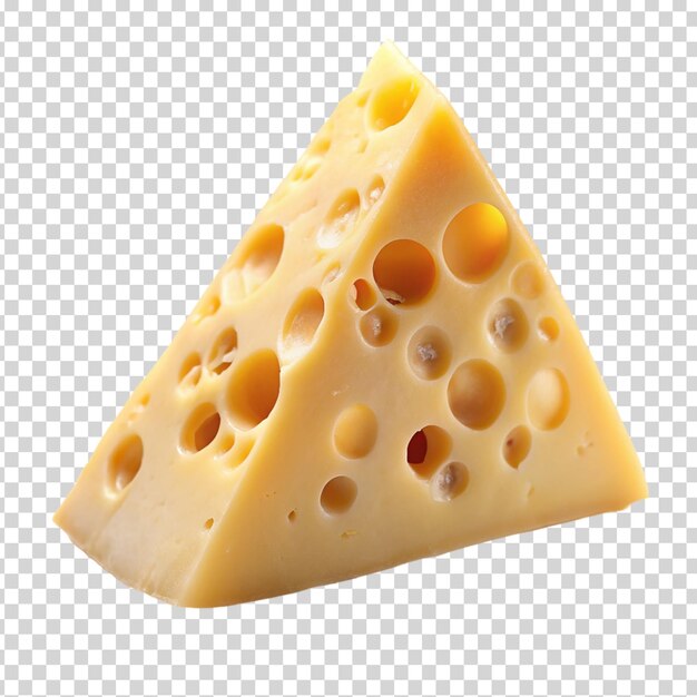 PSD slice of cheese with holes on transparent background