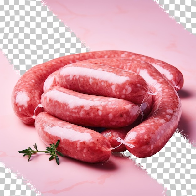 PSD slice delicious sausage on transparent background