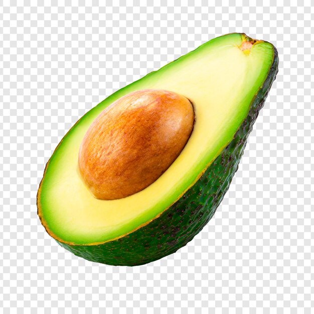 PSD fetta di avocado fresco isolata su uno sfondo trasparente