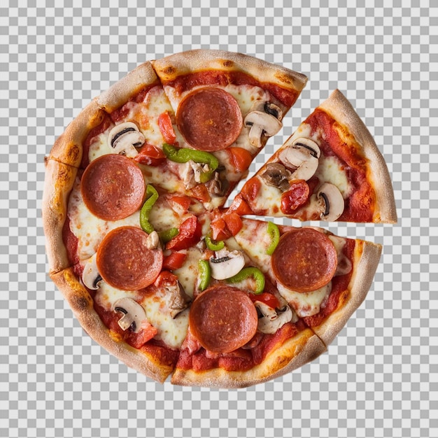 Slice kaas pizza op doorzichtige achtergrond