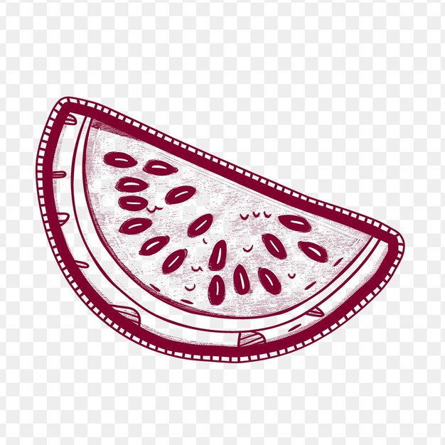 PSD a slice of melon with seeds on a transparent background