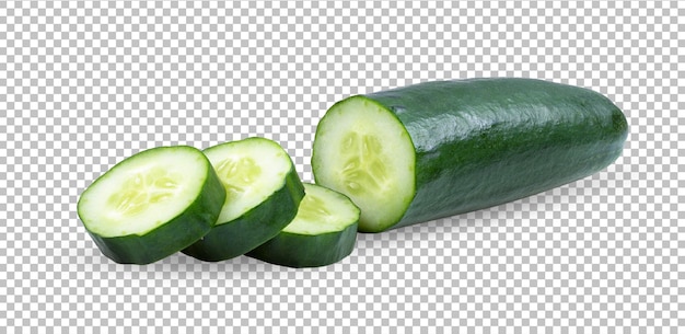 Slice of cucumber isolated on alpha layer