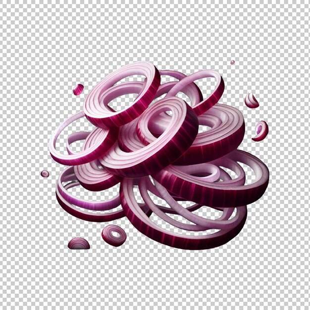 PSD slice onion with cut in half isolated transparent background ai generative