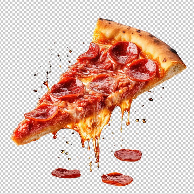 Slice of pepperoni pizza flying on white background v 52 job id 84c4238f21614b85987c1328d213802e