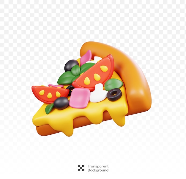 Fetta di pizza simboli isolati icone e cultura dell'italia rendering 3d