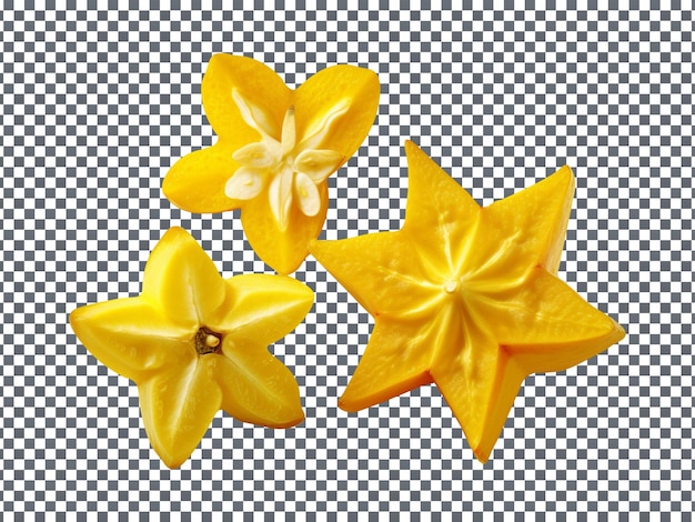 PSD slice of tasty star fruit on a transparent background