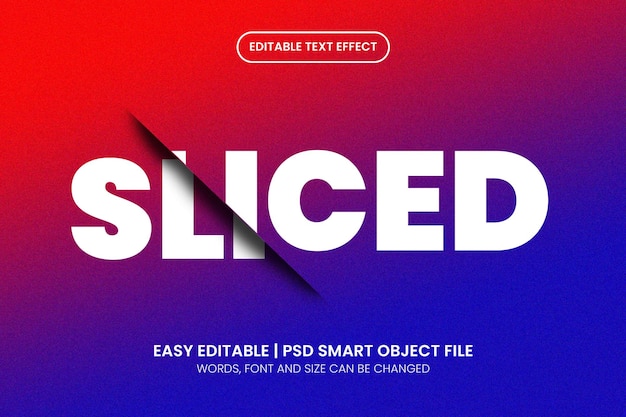 Slice text with noise background editable text effect