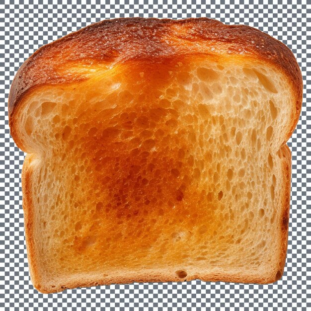 Slice of toast bread isolated on transparent background