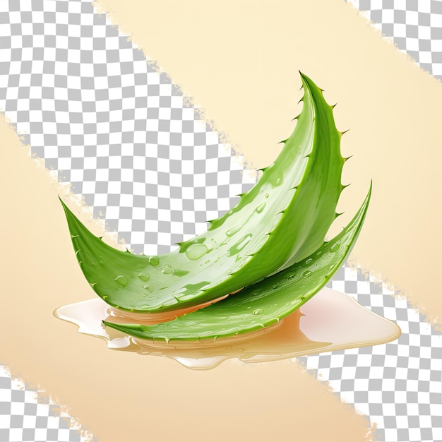 PSD sliced aloe isolated on transparent background