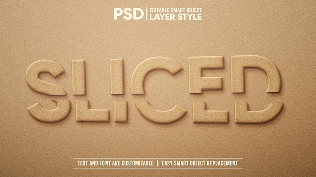 PSD sliced cardboard paper cutout 3d editable layer style text effect